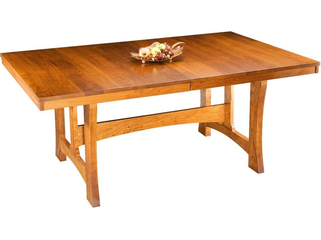 Mission Trestle Table With Two 18'' Leaves