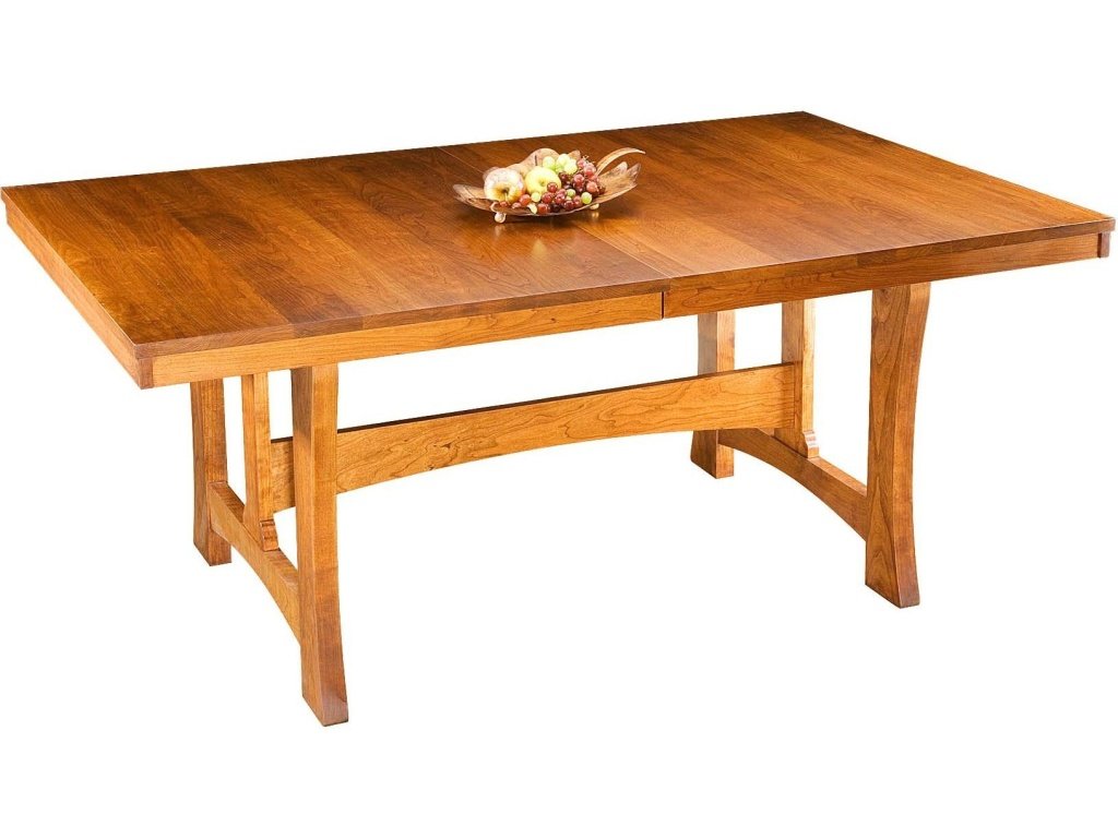 Mission Trestle Table With Two 20'' Leaves