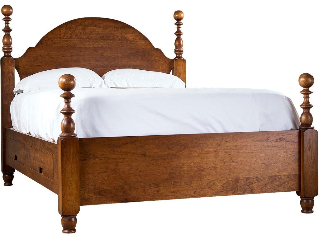 St Lawrence Cannon Ball Storage Bed - Queen