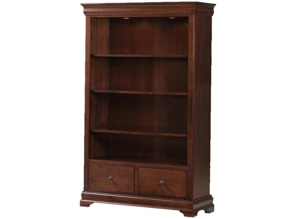 Executive Bookcase With 2 File Drawers