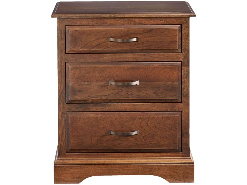 Carriage Solid Wood 3-Drawer Nightstand