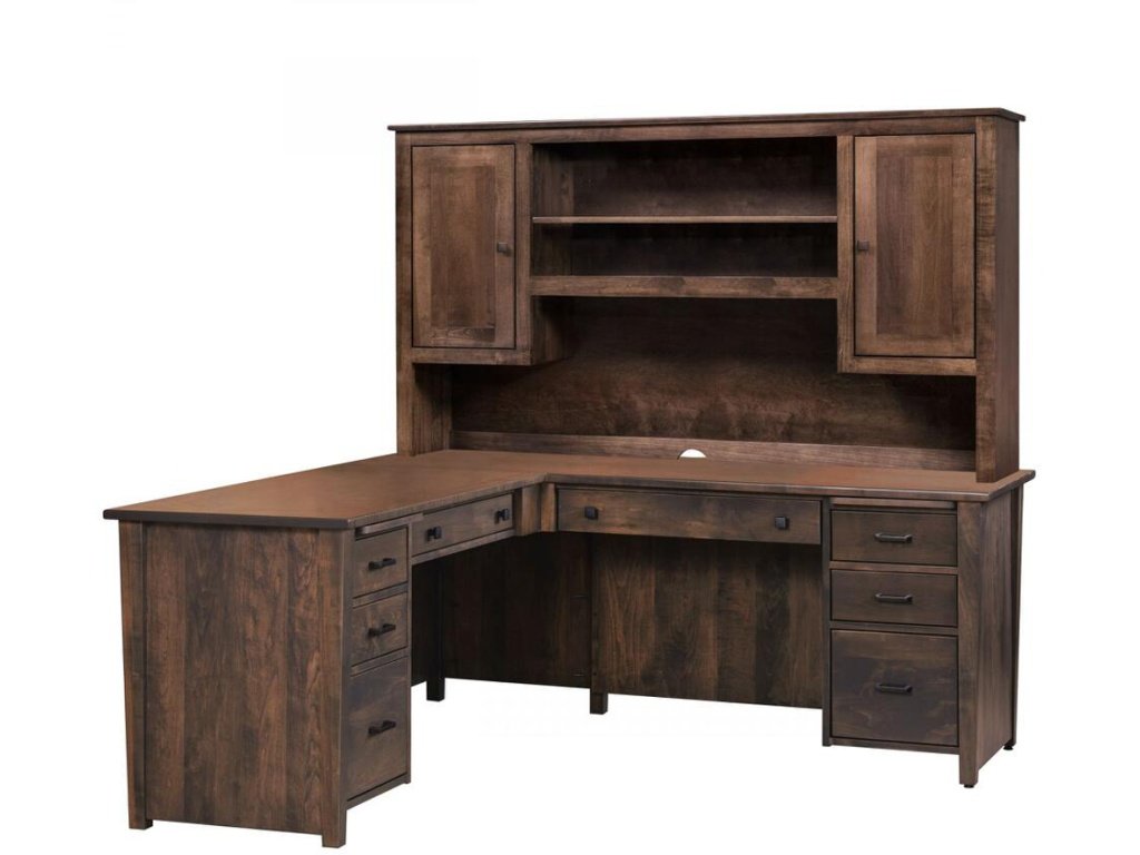 Woodland Shaker L-Desk With Hutch