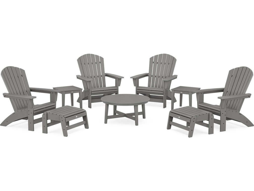 Nautical Grand Adirondack 9-Piece Conversation Set