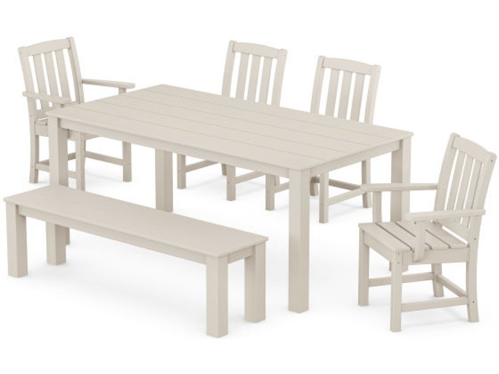 Cape Cod 6-Piece Parsons Dining Set with Bench