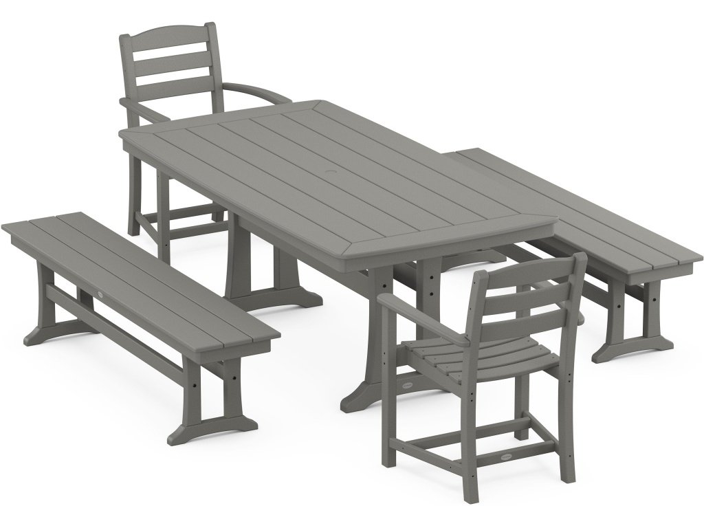 La Casa Cafe 5-Piece Dining Set With Trestle Legs