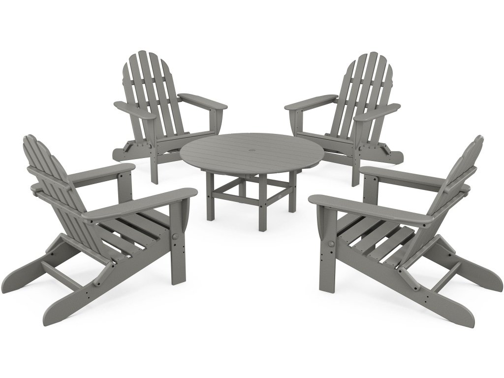 Classic Folding Adirondack 5-Piece Conversation Group