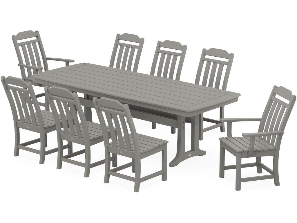 Country Living 9-Piece Dining Set With Trestle Legs