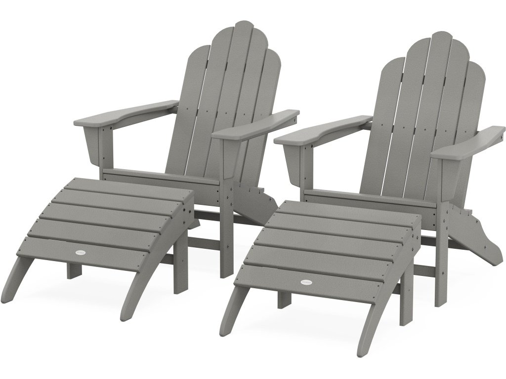 Long Island Adirondack Chair 4-Piece Set With Ottomans