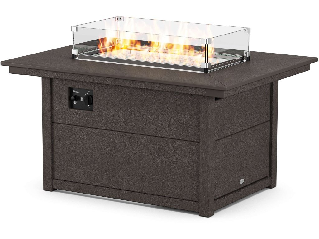 Rectangle 34" X 46" Fire Pit Table In Vintage Finish