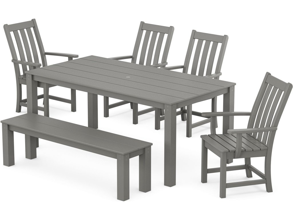 Vineyard 6-Piece Parsons Dining Set With Bench