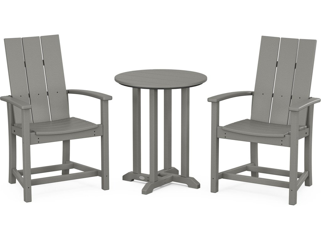 Modern Adirondack 3-Piece Round Farmhouse Dining Set