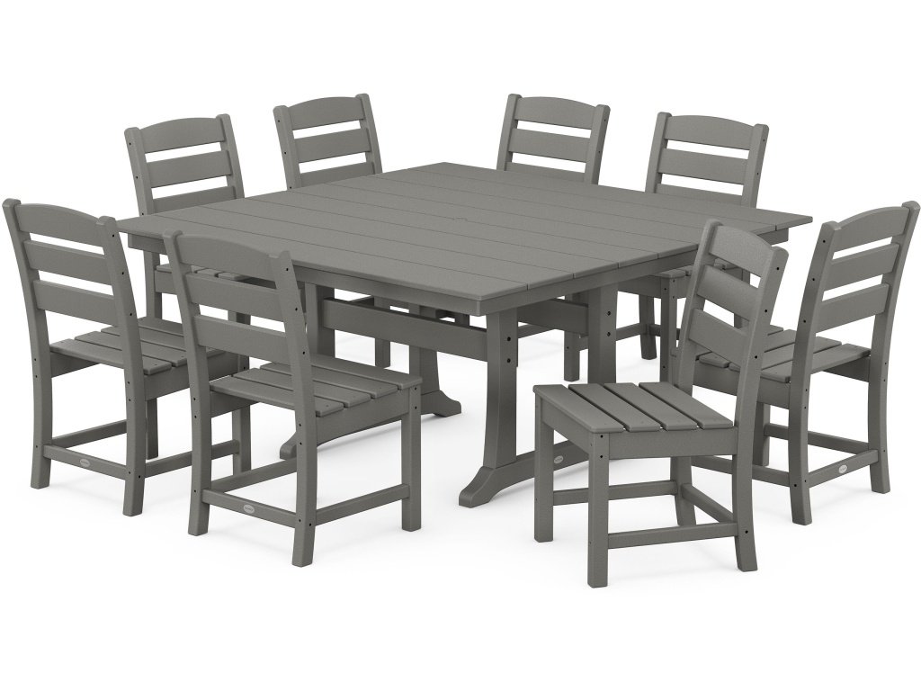 Lakeside 9-Piece Farmhouse Trestle Dining Set