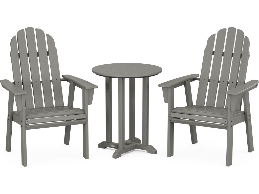 Vineyard Adirondack 3-Piece Round Dining Set