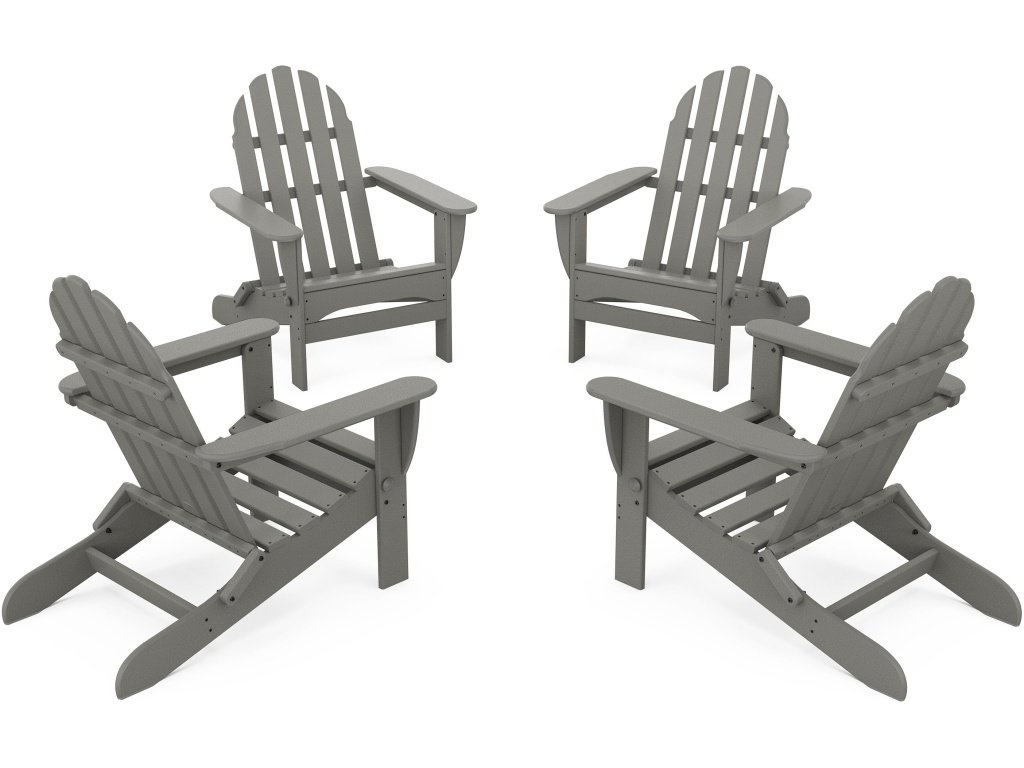 4-Piece Classic Folding Adirondack Conversation Set