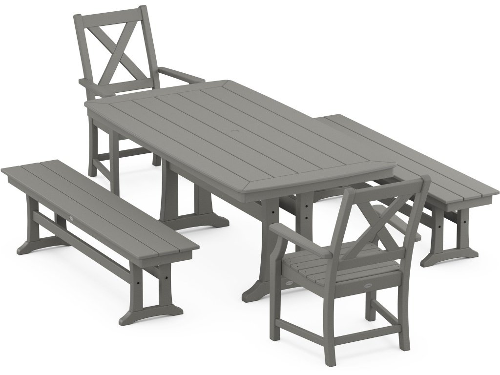 Braxton 5-Piece Dining Set With Trestle Legs