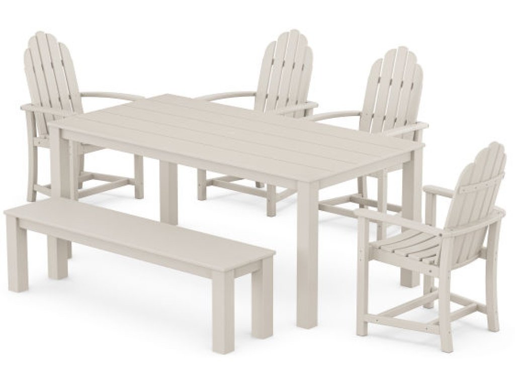 Cape Cod Adirondack 6-Piece Parsons Dining Set with Bench